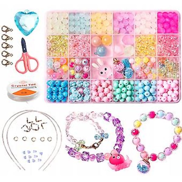 24 Små Gitter Børneperle Legetøj Halskæder Armbånd Perler DIY Manuelt Arbejde Legetøj
