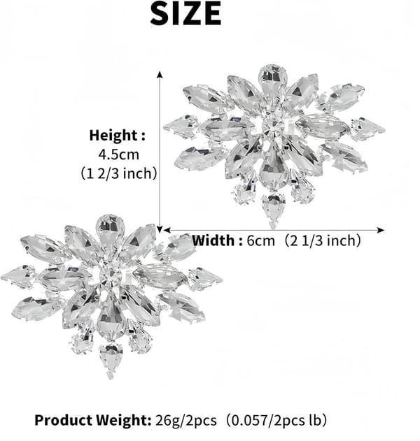 Sko Clips til Kvinder Kjole Sko Elegant Rhinestone Sko Accesso