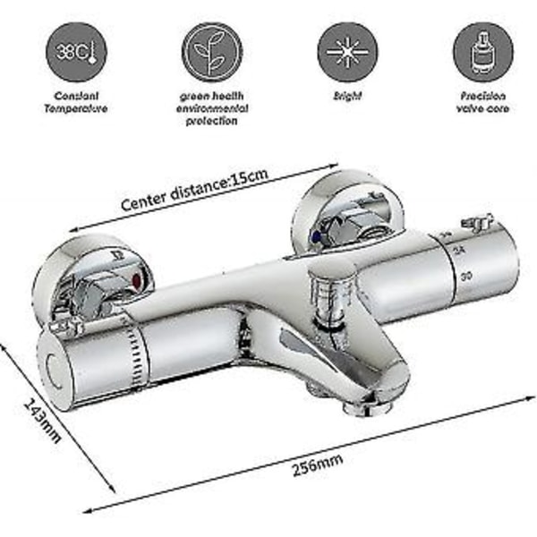 Termostatisk Duschblandare, Termostatisk Duschkran, Termostatisk Duschstång För Badrumsduschsystem ( )