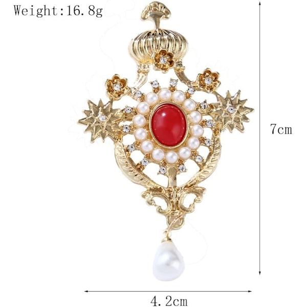 Versailles-serien Barok elegant Broscher Pin til kvinder Mænd Piger Retro Court Pearl Corsage Pin delikat tilbehør