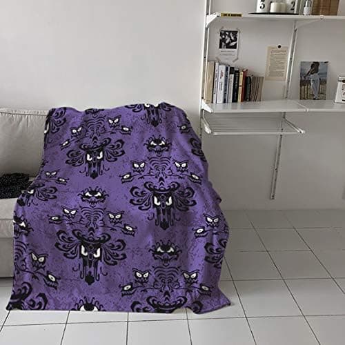 Flanellfleece sengeteppe - 40\"x50\" Haunted Halloween Mansion - Grim Grinning Ghosts Anime Camp pledd for B