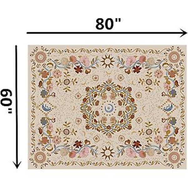 Väggbonad Bohemisk - Blommig Rankväggbonad Celestial Sol Måne Och Stjärna Väggbonader Hippie Heminredning Boho Bonad För Sovrum Estetisk