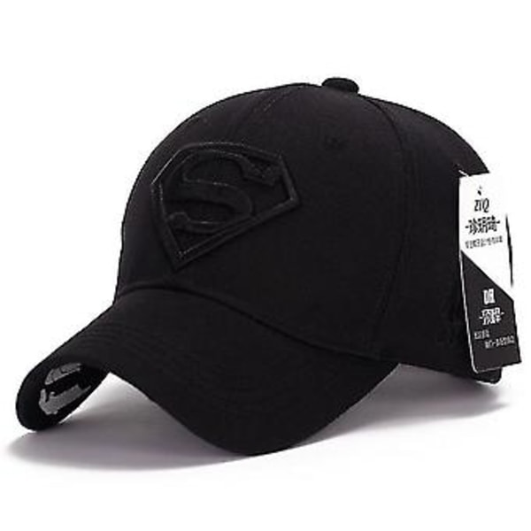 Men Superman Embroidery Baseball Cap Sports Trucker Adjustable Sun Snapback Visor Hat( Black and Black)