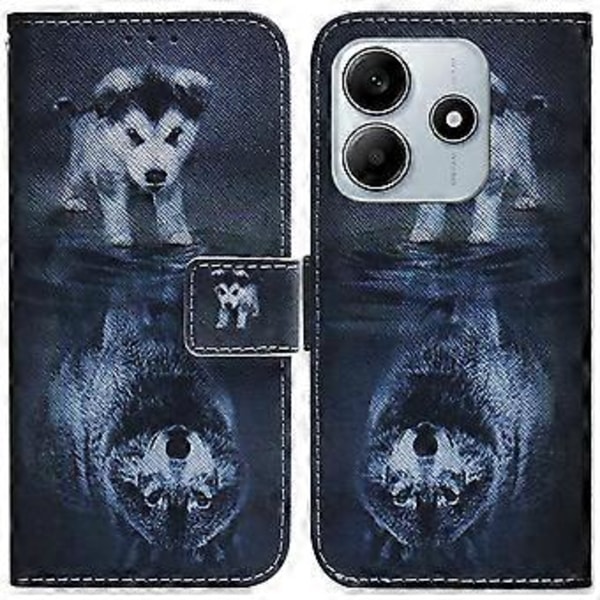 Til Xiaomi Redmi Note 14 5G Wallet Case Mønster Print Læder Telefon Cover (Style F)