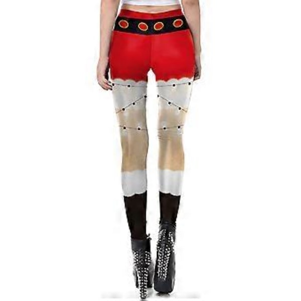 Dam Leggings med Julmotiv, 3D-Tryckt, Stretch, Yoga Byxor, Julparty, Nyhet, Byxor, Underdelar (L A)