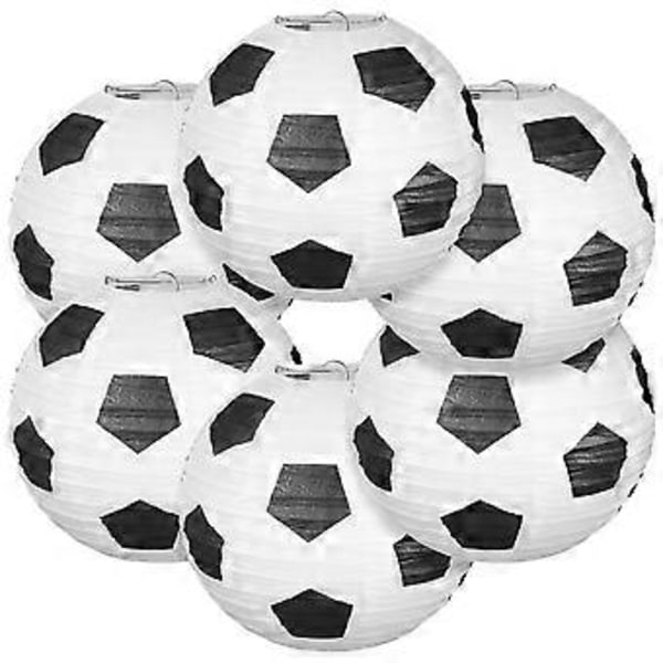 6 st Fotboll Papperslyktor Klassiska Sporttema Festdekorationer Stadiondekorationer