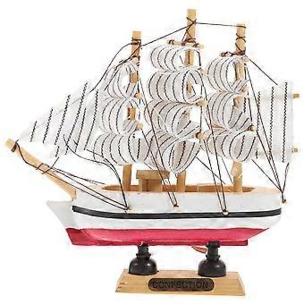 Bilpynt Treseilbåt Hjemmeinnredning Skip Båt Dekor Kreativ Bil Ornament Modell Seilbåt