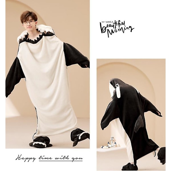 Sharkadult tæppe Mænds søde stil Jul Halloween Karneval Nem Halloween Tøj.M.Børns stil