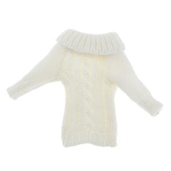 1/6 Skala Casual Strikket Oversized Langærmet Pullover Sweater Outfit til (Hvid)