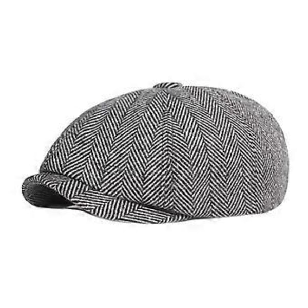 Newsboy Hatt Pojke Hatt Herr Flat Cap Huvudbonad Mjuk Födelsedagspresent Manlig Basker Hatt Flap Cabbie Hatt för Camping Fiske (Ljusgrå)
