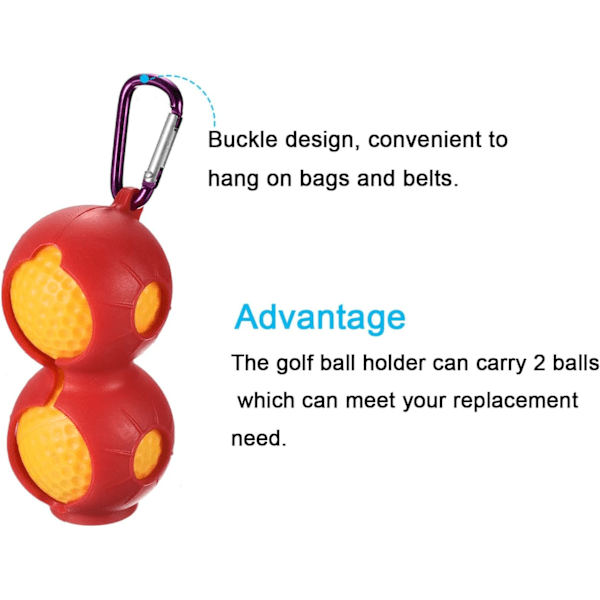 2-pack golfbollhållare, silikonbollhållare, bärbar skyddande