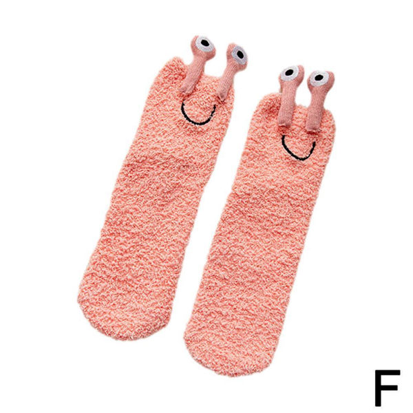 2 par The Floor Socks Sove Strømper for Jenter Midtre Rør Strømper Stilig Tykke barn Rosa