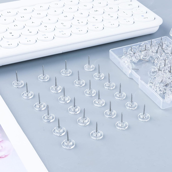 100 st transparenta trycktummar, plasttrycktummar platta trycktummar med