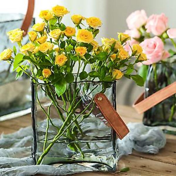 Akvarium Blomsterarrangemang Vas Offce Skola Glas Elegant Unik Grå Nordisk Gyllene Hem Ins( )