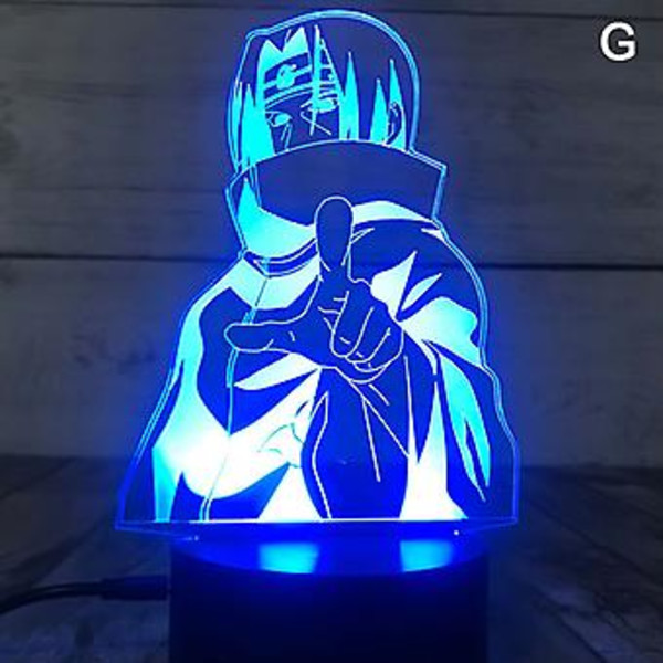 3D nattlys Naruto Team Uzumaki Naruto Sasuke Sakura figur LED nattlampe (mønster G)