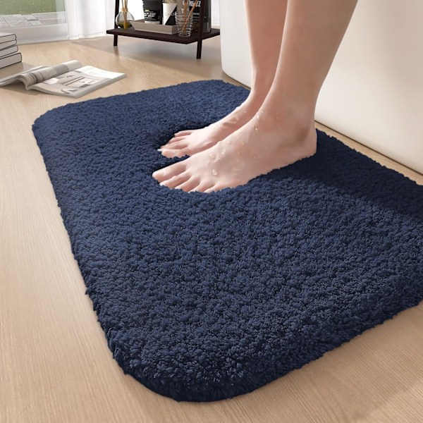 Bademåtte 50 x 80 cm, Absorberende Skridsikker Badeværelsesmåtte, Badeværelsesrug