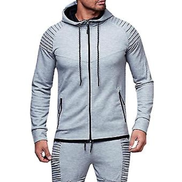 Herre Business Formell Dressbukse Sett Slank Passform Bryllup Lapel Blazer Jakke Bukser Antrekk (M Himmelblå)