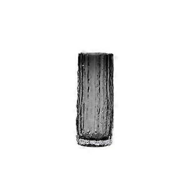 Klar Blomvas Living Room Borddekoration Vas Extremt Fryst Glaciärsten Glasvas (3.74*9.84Tum Svart)