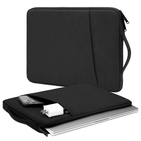 Laptopväska kompatibel med 13/14/15/16 tums MacBook Air Mac Pro M1 yta Lenovo Dell HP datorväska Tillbehör Polyesterfodral med ficka  svart Grå 14,1~15,4 tum