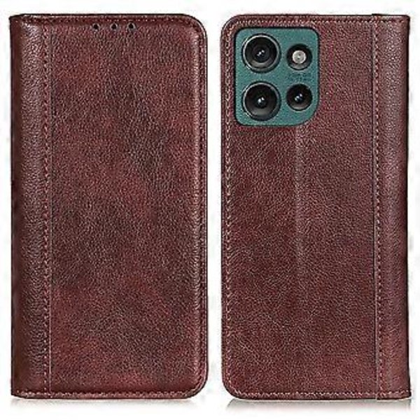 Til Motorola Edge 50 5G Stand Case Split Læder Litchi Tekstur Wallet Telefon Cover (Style D)