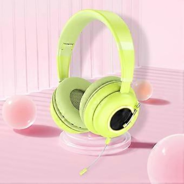 Bluetooth Headset Bluetooth 5.3 Esports Headset med låg latens Bekväm att bära 20 timmars användningstid (Grön)
