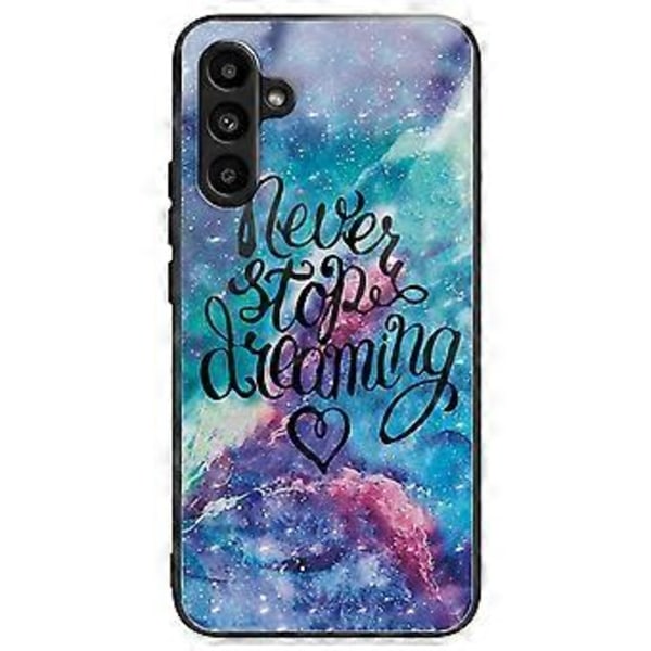 Skal till Samsung Galaxy A15 4G/5G Härdat Glas Telefonskal med Mönsterdesign (Never Stop Dreaming)