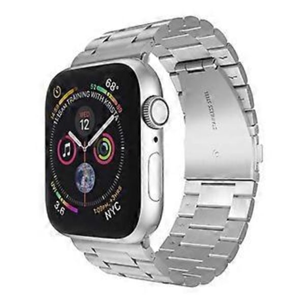 Kompatibel för Apple Watch Armband 38mm-40mm/ 42mm-44mm Ersättningsarmband i rostfritt stål för Apple Watch Series 5/4/3/2/1 (38 till 40mm silver)