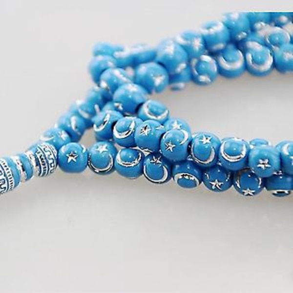 Mu Mellanöstern Armband Tassel Hänge 99 Bönpärlor Kedja Islamisk Rosenkrans (Röd)