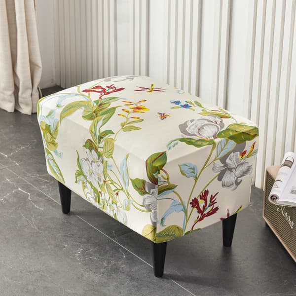 Ottoman-trekk, stretch, rektangulær, fotpall C