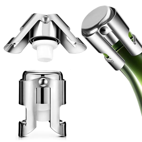 2 rustfrie stål champagnepropper, musserende vinpropper, forsegling