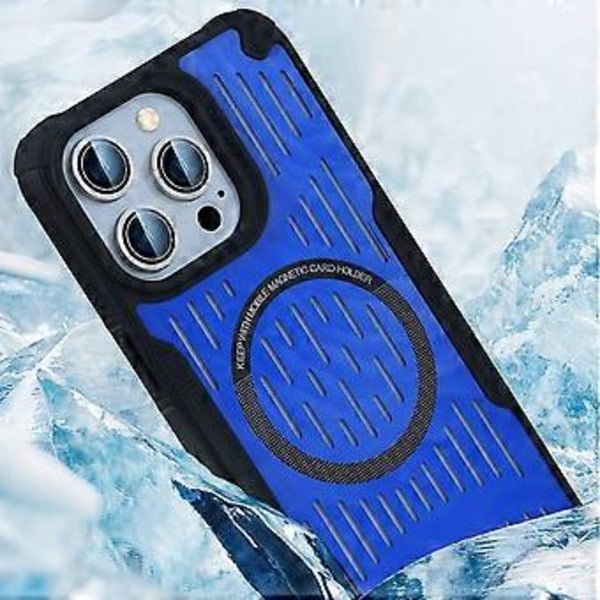 Skal för iPhone 15 Pro Värmeavledande Ihåligt Magnetiskt TPU+PC Telefonskydd Kompatibelt med Magsafe (Stil A)