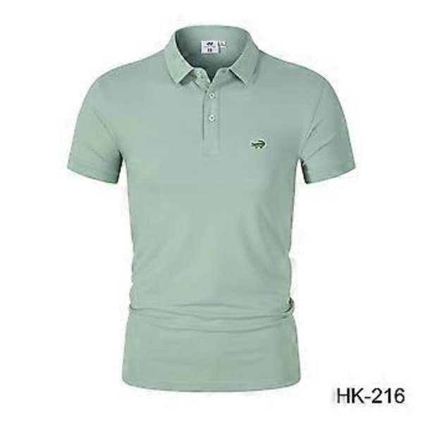 Forår/Sommer Herre Ny Fugttransporterende Hurtigtørrende Ensfarvet Polo Shirt Broderet Polo med Polokrave (4XL marineblå)