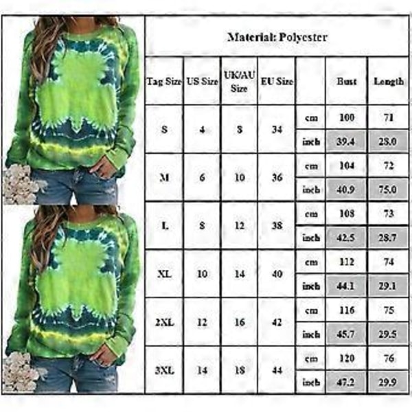 Pyhän Patrickin päivän naisten apilapainatut pitkähihaiset hupullinen pusero T-paita (3XL)