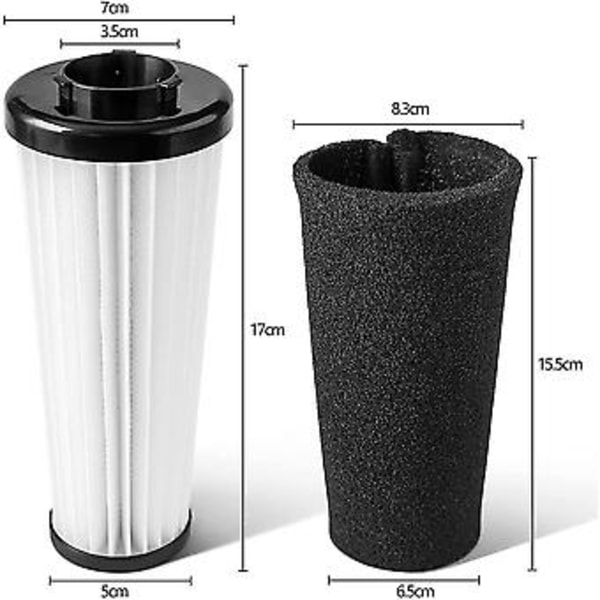 2 Pakke Udskiftningsfilter F112 til Opretstående Støvsugere uden Pose Sammenlignes med Ad4793 ( )