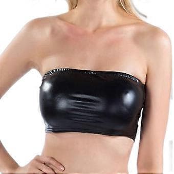 Dame Bandeau Top Stropløs til Aften i Byen Scene Mavedans Performance Kostume (Sort)