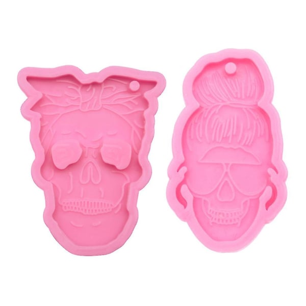 Skull Men Women Style Keychain Epoxy Resin Mold For Key Chain Earrings Pendants Silicone Mould Diy Crafts Jewelry Tool