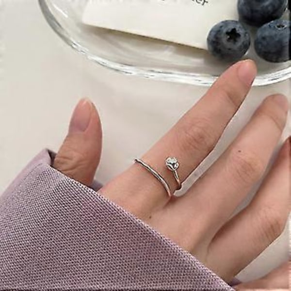 Ring, Kvinders Mode Rose Blomst Ring, Blomst Enkelt Ring, Justerbar Åbning