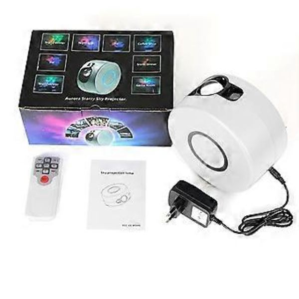Ny Stjernehimmel Projeksjonslampe, 3D Visjon Fargerik LED Laser Nebula Lampe, LED Projeksjonslampe for Barnerom Ferie (EU-kontakt)