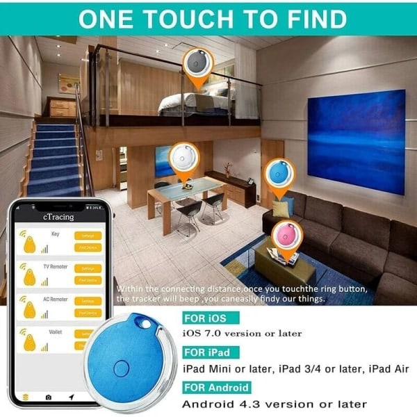 4-pack Mini Vattentät Bärbar Bluetooth GPS-lokalisator för Bagage