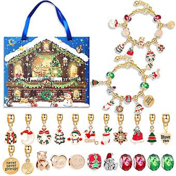Julekalender Armbånd Piger 24 Dage Jule Nedtælling Kalender (B)
