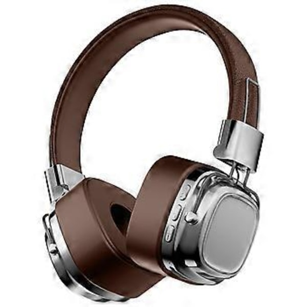 Hodetelefoner med amerikansk retrostil, trådløs Bluetooth 5.3 subwoofer (brun)