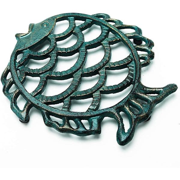 Svært slitesterk støpejern søt stor fisk trivet - 19x18x1,5cm - Retro R