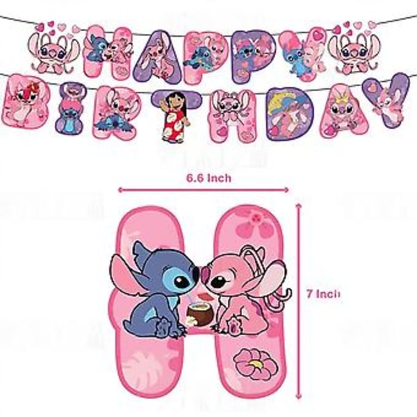 Lilo & Stitch -teemainen lasten syntymäpäiväjuhlatarvikkeet - ilmapalloja, banneri, kakku ja cupcake-koristeita