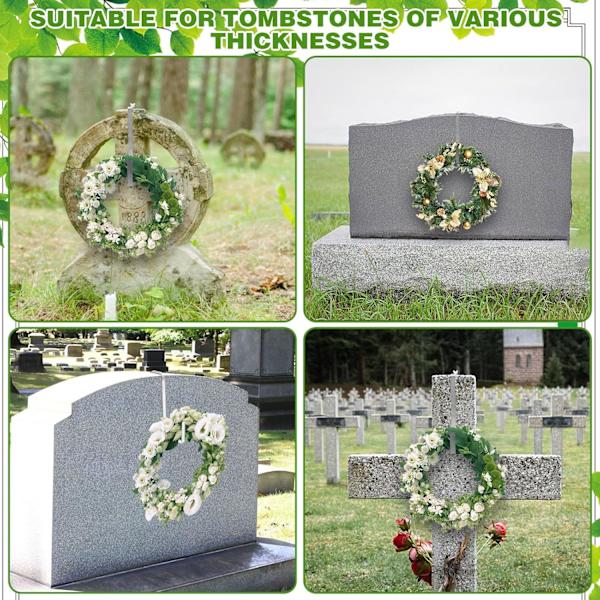 2 st julkranshängare för gravsten, justerbar kranshängare