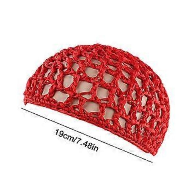 Mesh Crochet Hårnet Rayon Knit Snood Hat Tyk Kort Kvinder Hårnet Snoods (Fluorescerende Grøn)