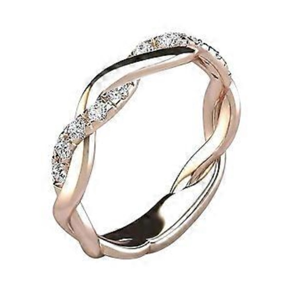 2-delat Bröllopsset med Zirkon Diamant Elegant Förlovningsring (B)