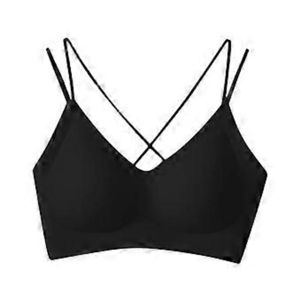 Naisten rintaliivit Jelly Strip -tukiliivit T-paita Rintaliivit Alusvaatteet Push up -rintaliivit Pehmustetut Braletit (M Musta)