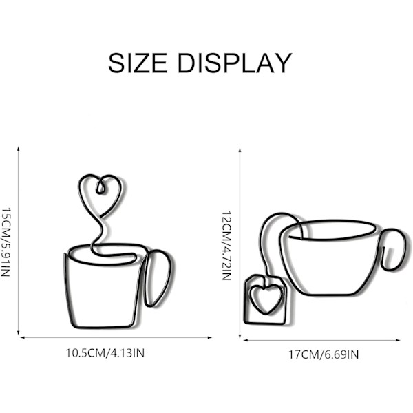 2 st metallkaffeskylt väggdekor kaffemattall väggkonst kaffe