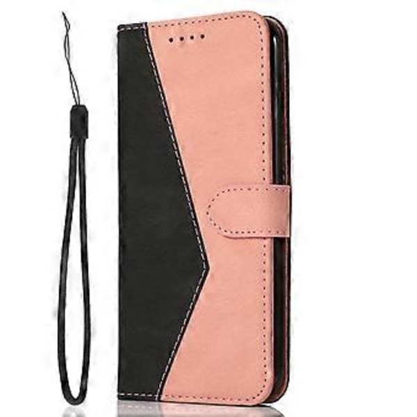Cover til Samsung Galaxy A26 5G Farvesplejsning Pung Stativ Læder Telefonetui med Håndledsrem (Stil D)