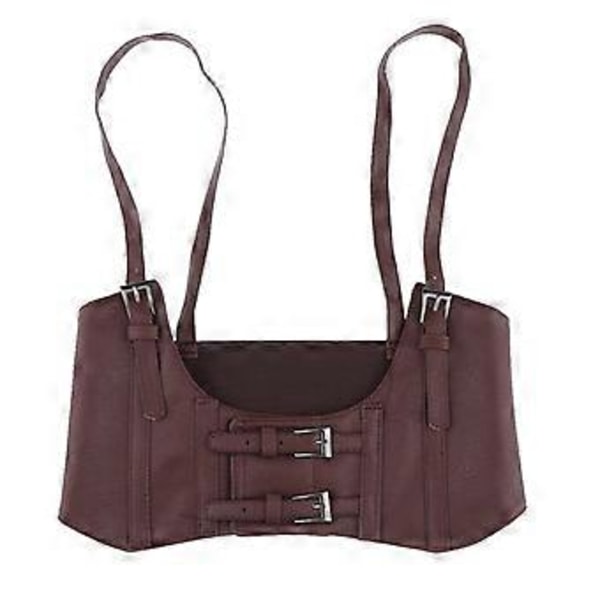 Mode Läder Steampunk Sexig Underbyst Midjebälte Korsett Svart(. D Brun)